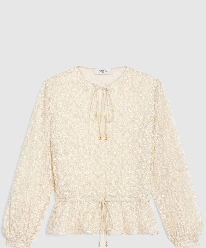 셀린느 자수 포크 블라우스 2B9904
