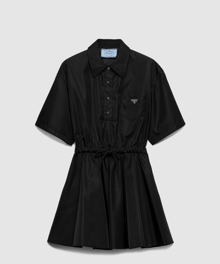 프라다 쇼트 슬리브 리나일론 드레스 23X731