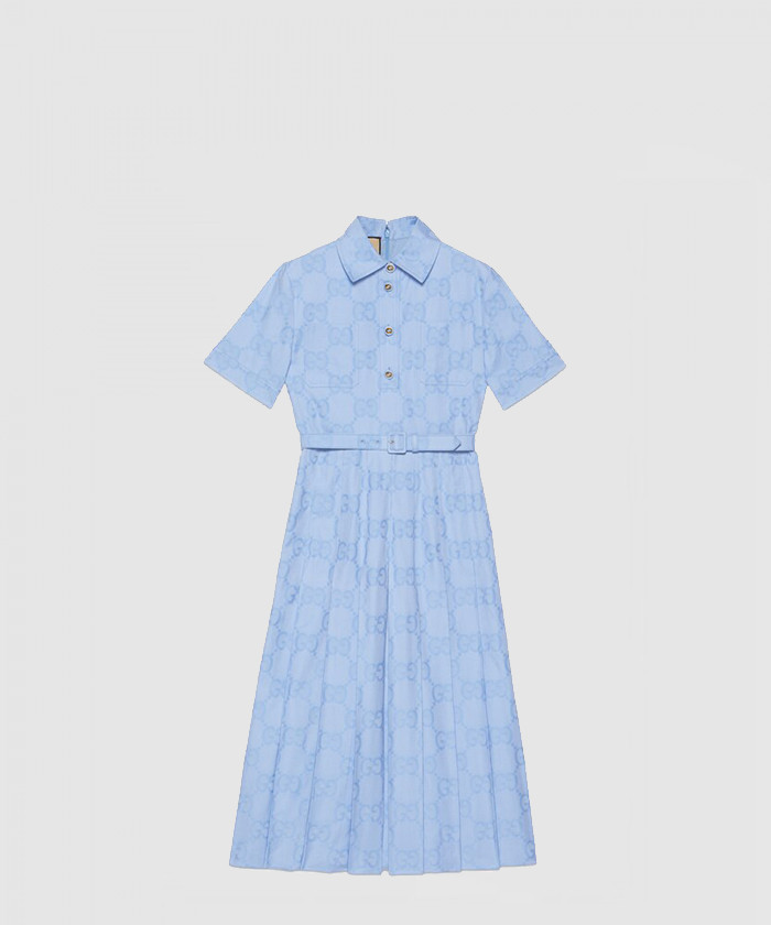 구찌 코튼 포플린 미디 드레스 741057