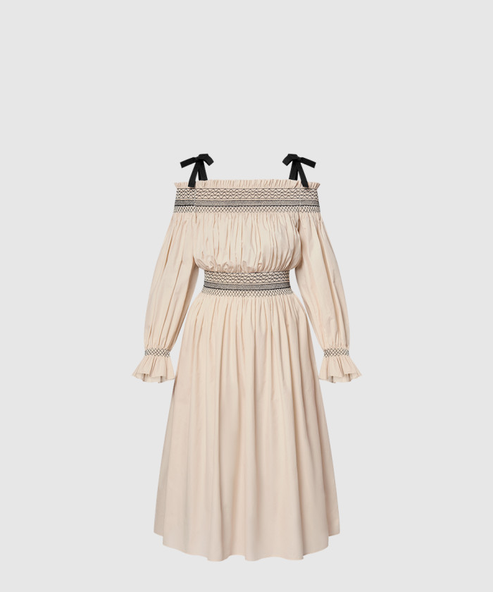 루이비통 엠브로이더드 오프 더 숄더 드레스 1AFSME