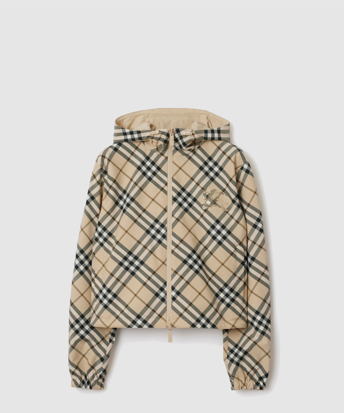 버버리 크롭 리버시블 체크 재킷 80990291
