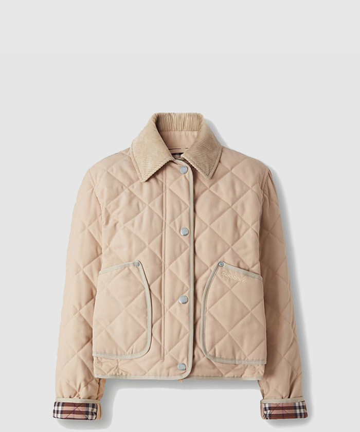 버버리 코듀로이 다이아몬드 퀼팅 자켓 80565751