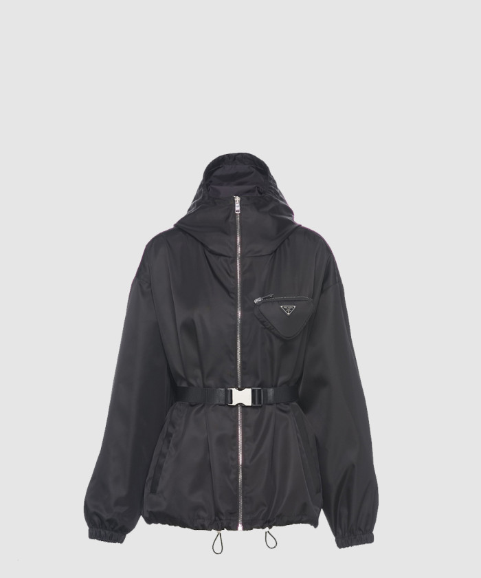 프라다 파우치가 달린 리나일론 후드 블루종 재킷  291964