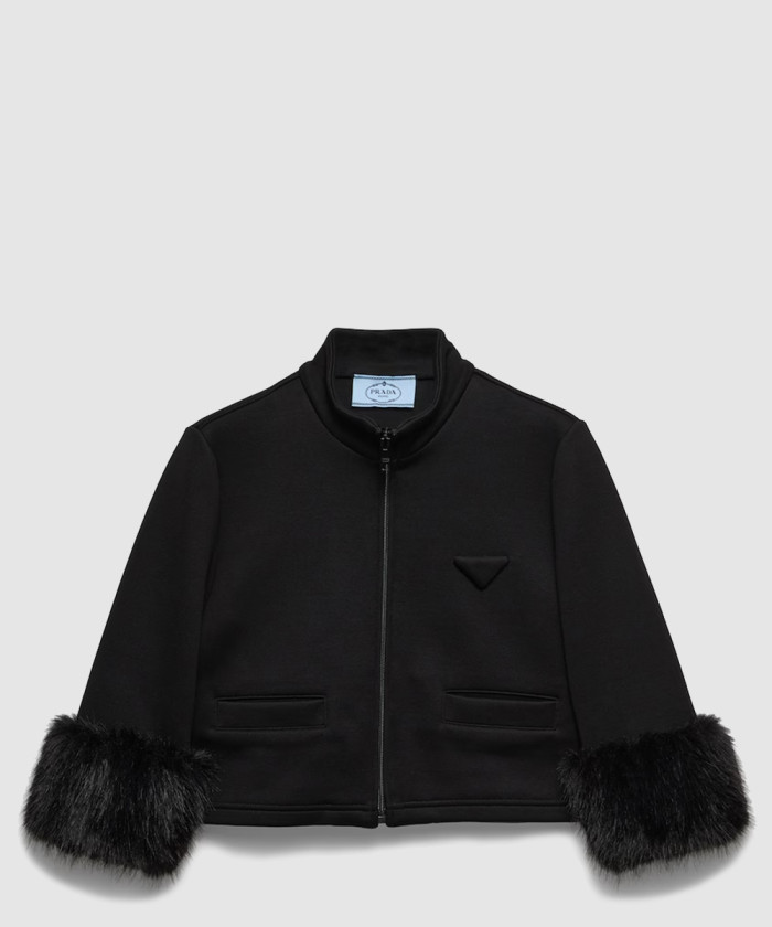 프라다 크롭 플리스 블루종 138632