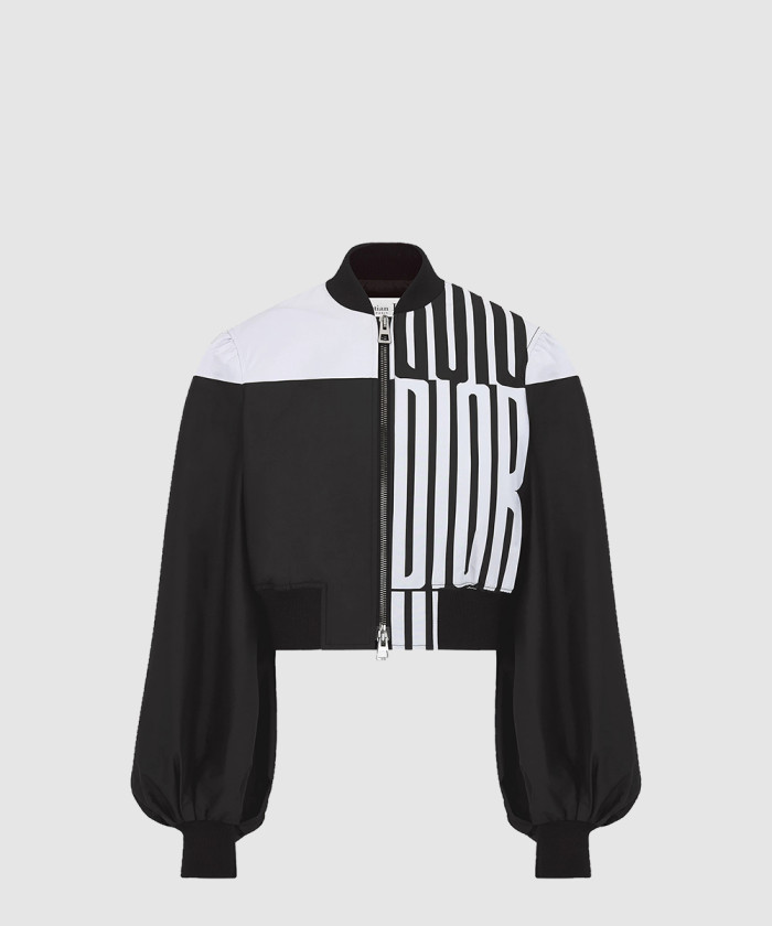 디올 비숍 슬리브 크롭 봄버 재킷 527C7
