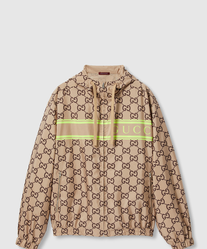 구찌 라이트 나일론 GG 프린트 후드 재킷 787514
