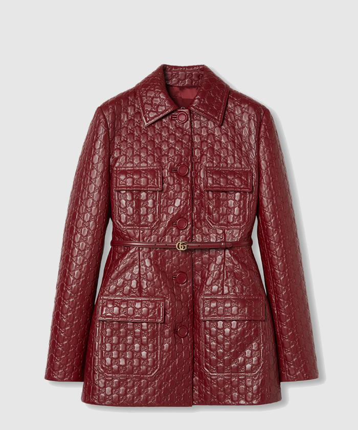 구찌 GG 엠보스 레더 재킷 807469