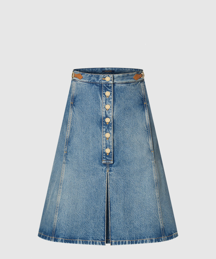 루이비통 데님 미디 스커트 1AFYXE