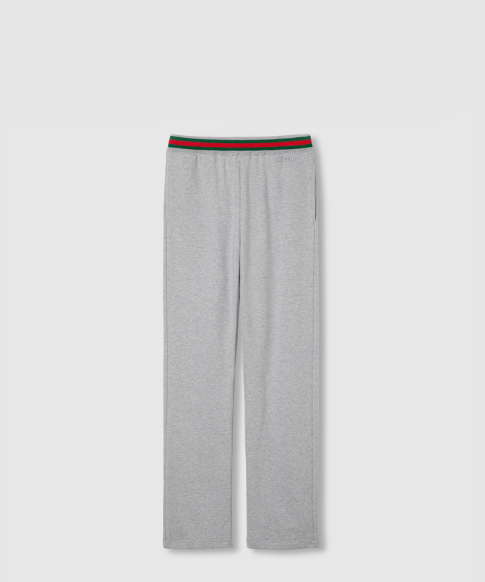 구찌 웨빙이 있는 코튼 저지 조깅 팬츠 813653