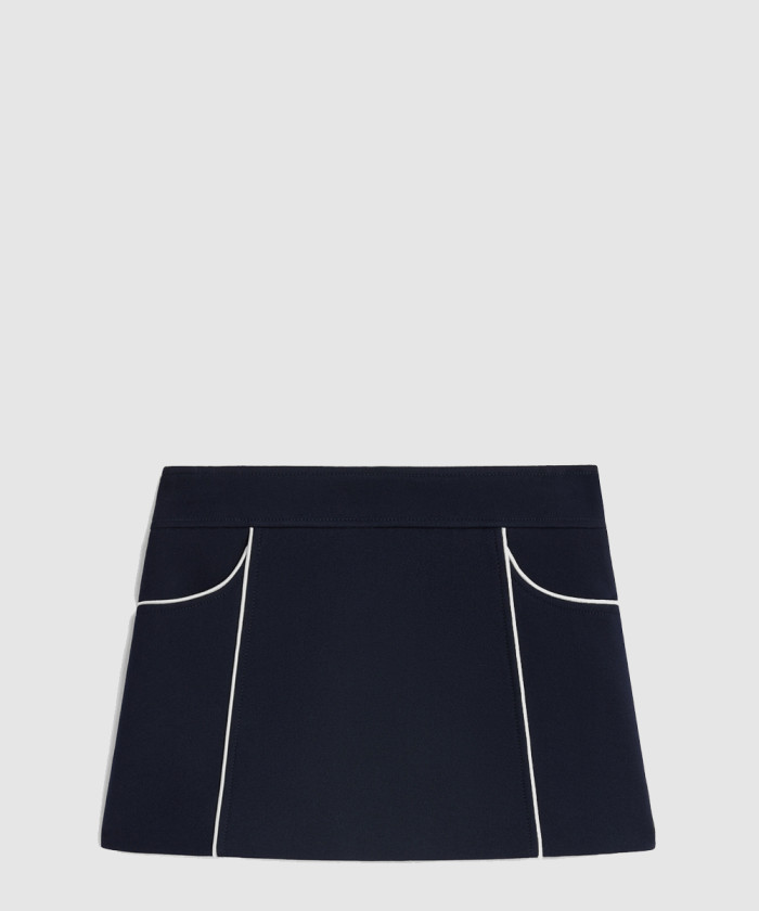 셀린느 플리츠 더블 레이어 울 미니 스윙 스커트 2J7656