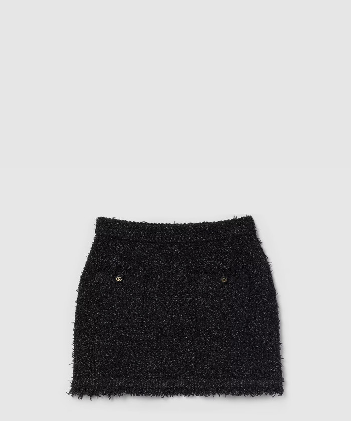 구찌 라메 및 비스코스 미니 스커트 811556