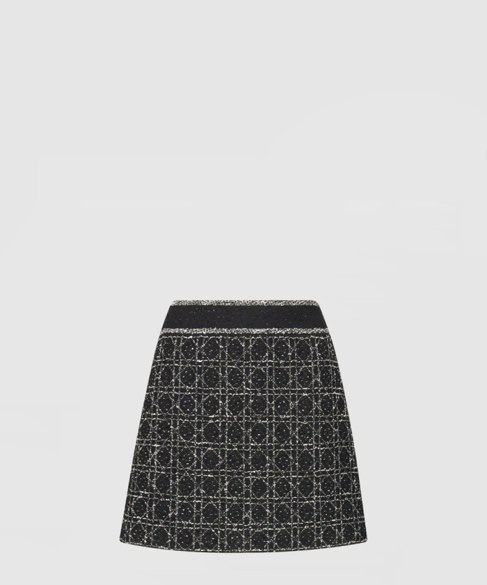 디올 까나쥬 플레어 미니 스커트 424J0