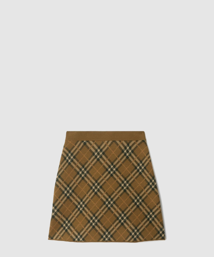 버버리 체크 울 블렌드 미니 스커트 80986711