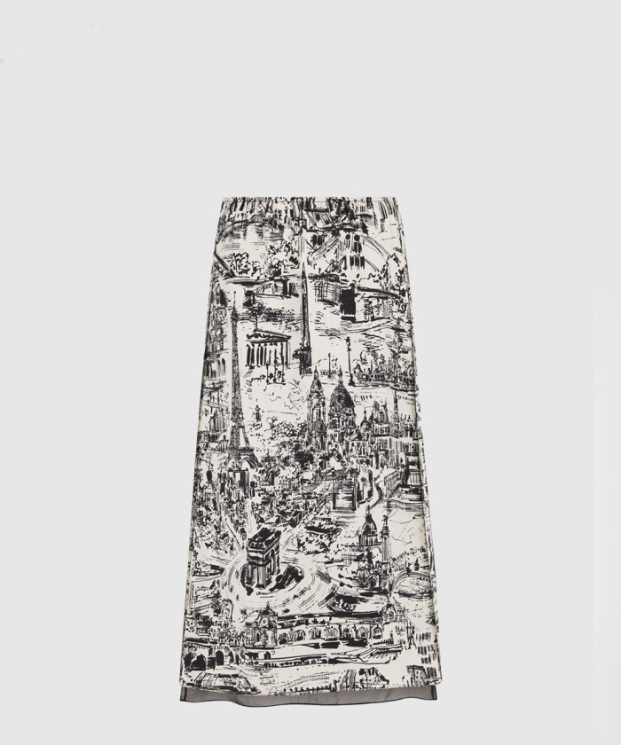 디올 플레어 미디 스커트 441J5