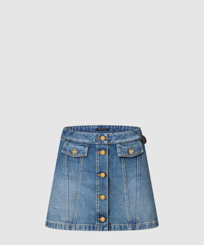 루이비통 버튼 업 데님 미니 스커트 1AGOTN
