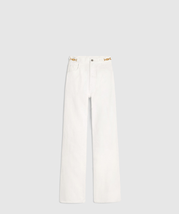 셀린느 제인 플레어 진 옵틱 화이트 워시 데님 2N8606