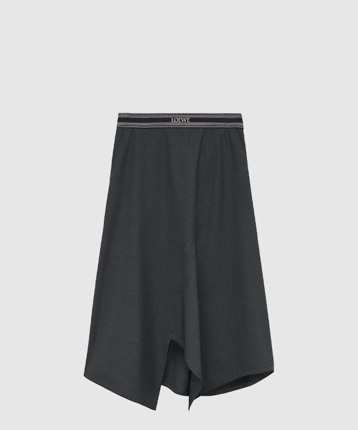 로에베 울 비대칭 스커트