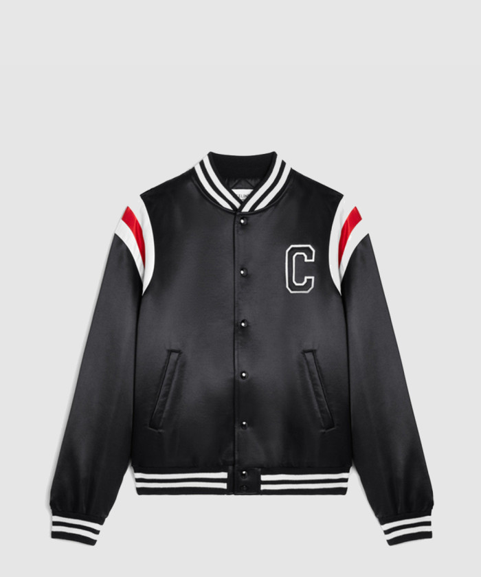 셀린느 로고 새틴 봄버 자켓 2W8675