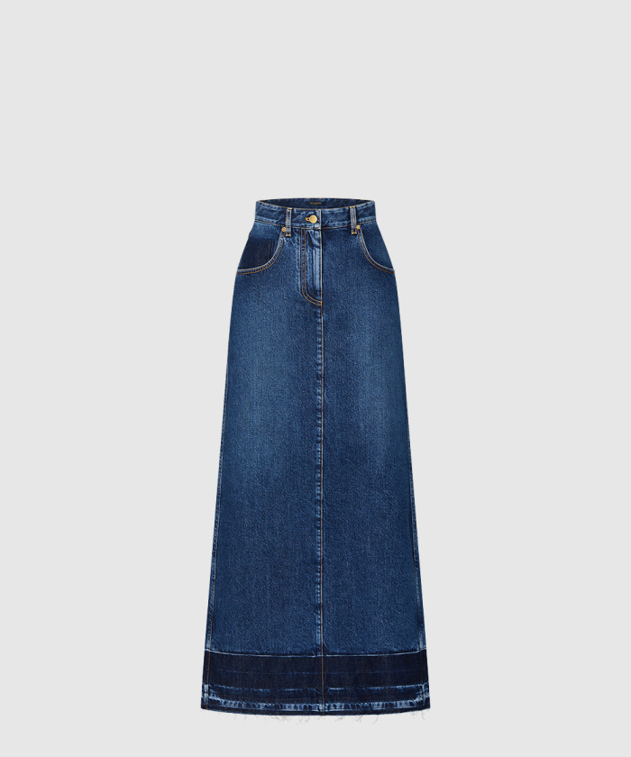 루이비통 워시드 로 데님 스커트 1AFTGF