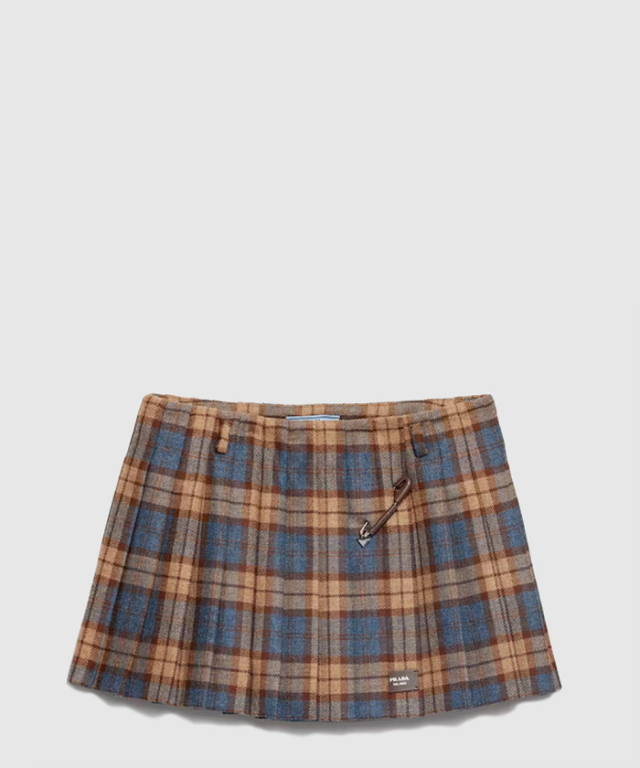 프라다 체크 울 트윌 미니 스커트 P106YE