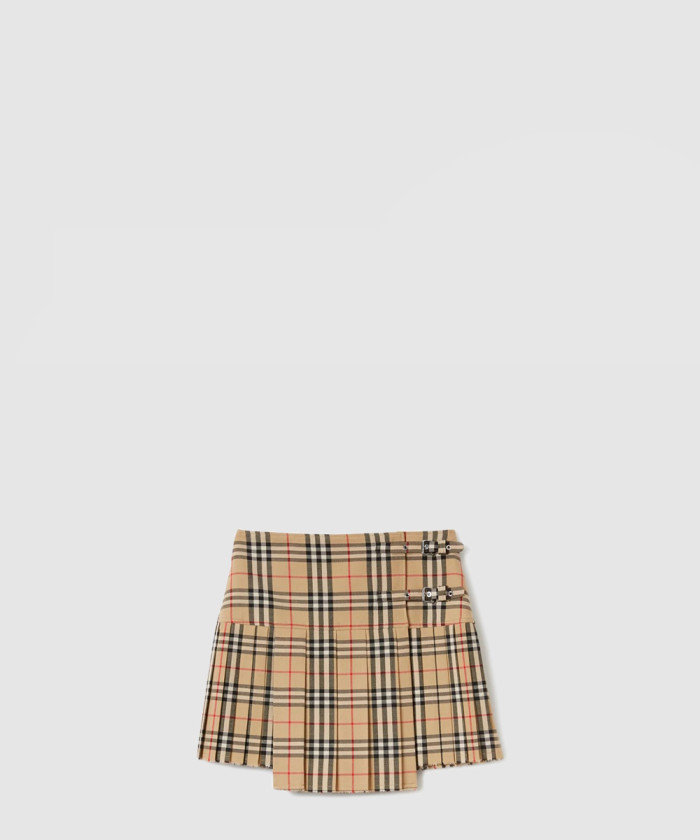 버버리 체크 울 미니 스커트 80258321