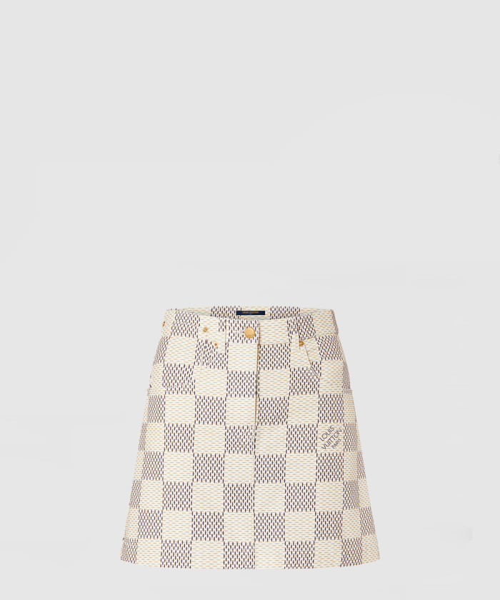 루이비통 다미에 아주르 데님 A라인 미니 스커트 1A9LD8