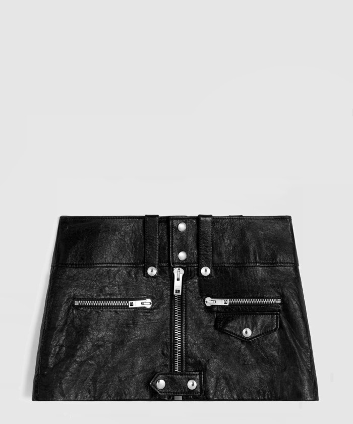 셀린느 미니 스커트 소프트 램스킨 2H4853