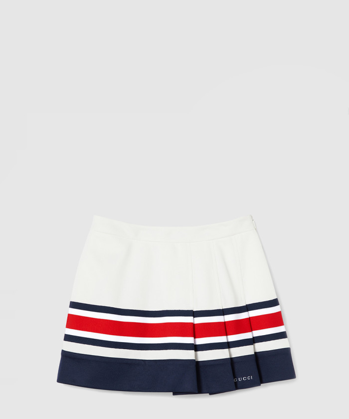 구찌 테크니컬 저지 스커트 웹 오프 화이트 785496