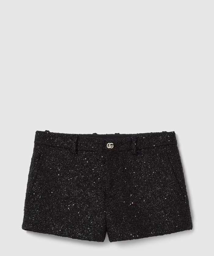 구찌 라메 시퀸 트위드 쇼츠 817703