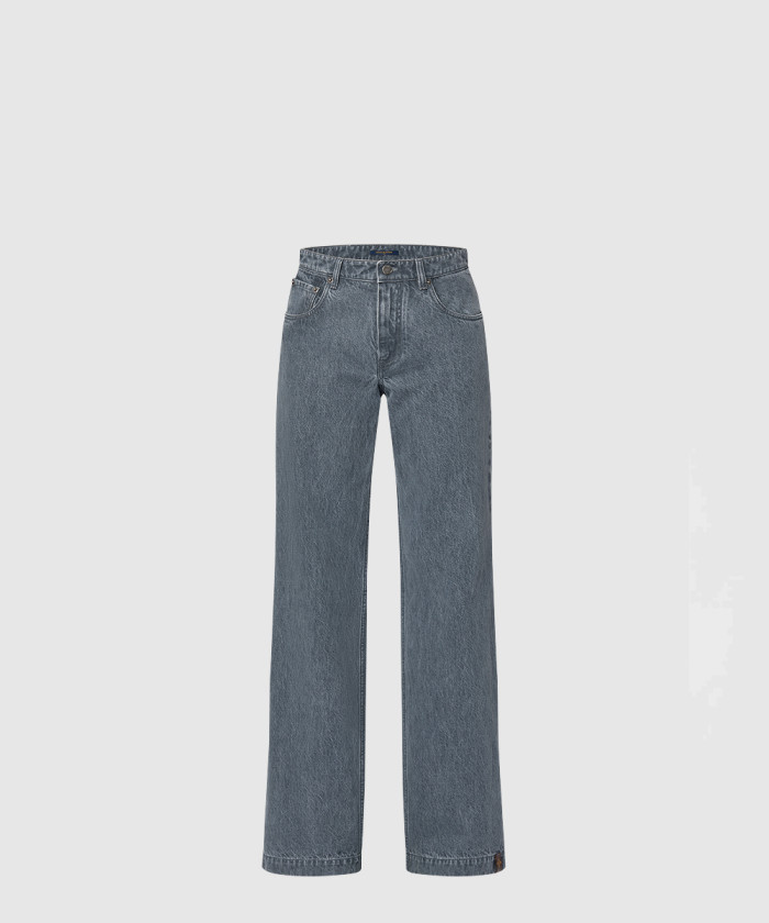 루이비통 워시드 데님 와이드 레그 진 1AFTHJ