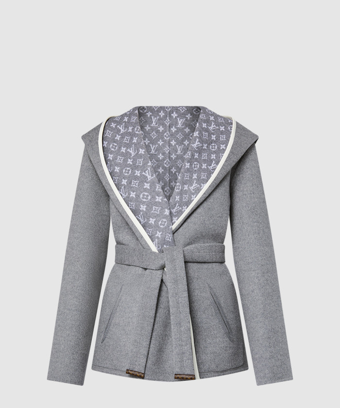 루이비통 리버서블 시그니처 쇼트 후드 랩 코트 1AGNYK