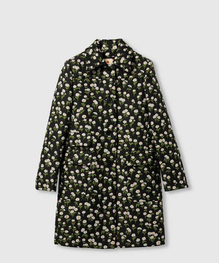 구찌 플로라 크레이프 싱글 브레스트 코트 816052