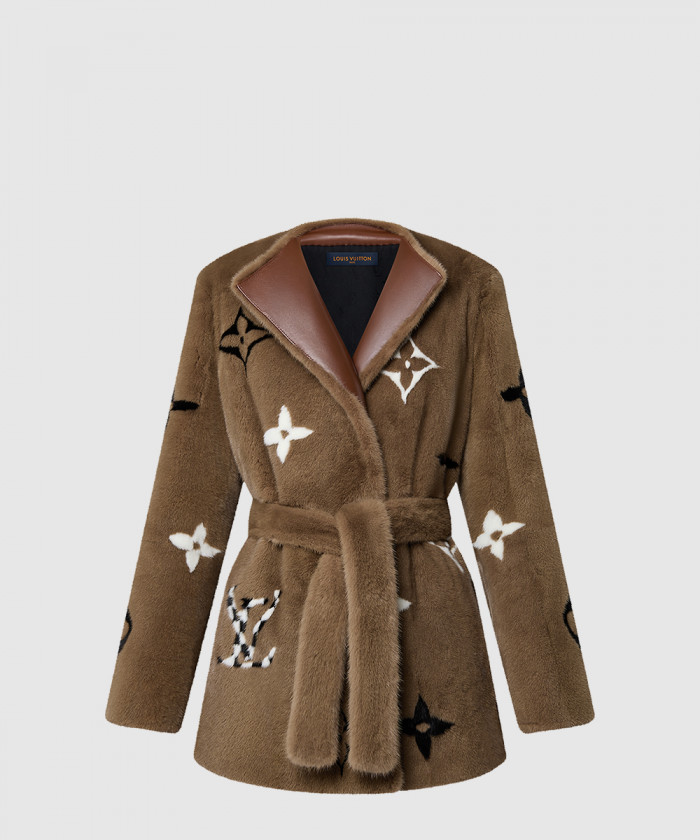 루이비통 모노그램 밍크 랩 코트 1AAG8N