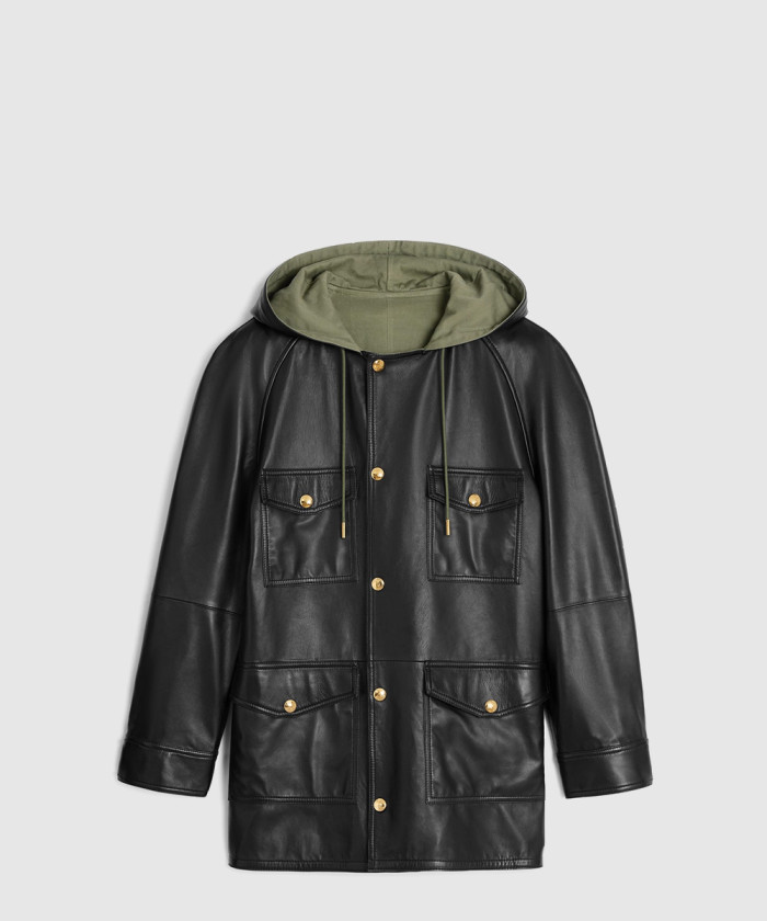 셀린느 오버사이즈 파카 플롱제 램스킨 2D4931