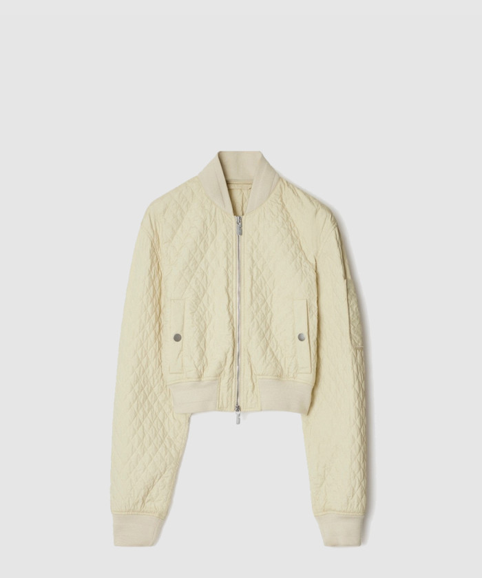 버버리 크롭 퀼팅 나일론 보머 재킷 80930421