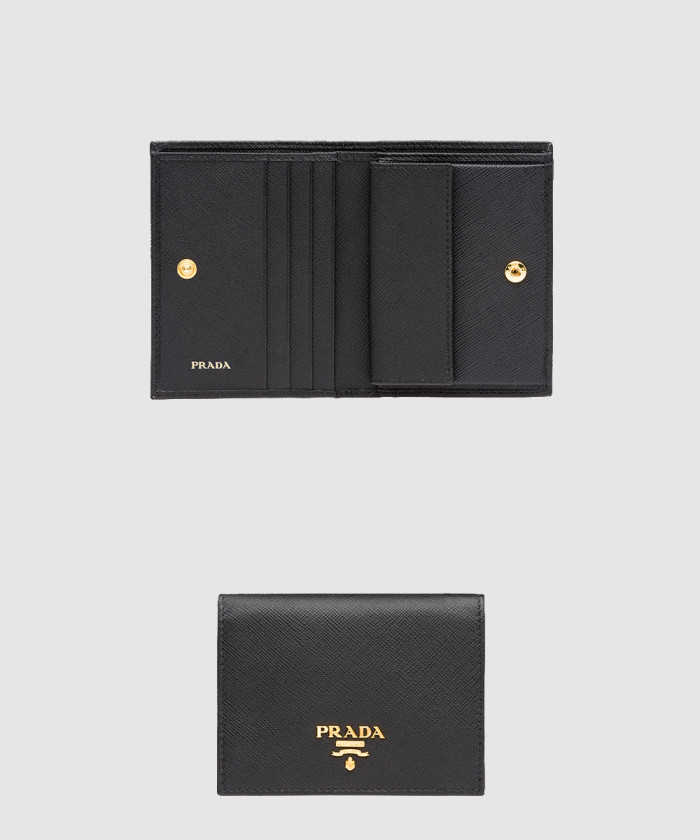 프라다 사피아노 메탈 로고 반지갑 1M0204