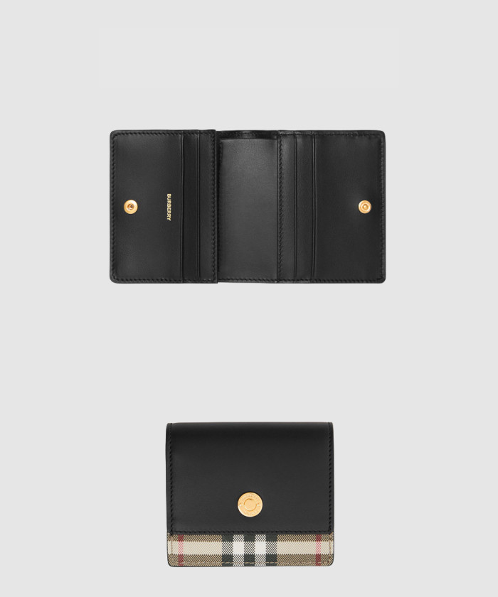 버버리 빈티지 체크 레더 스몰 폴딩 지갑 80622861