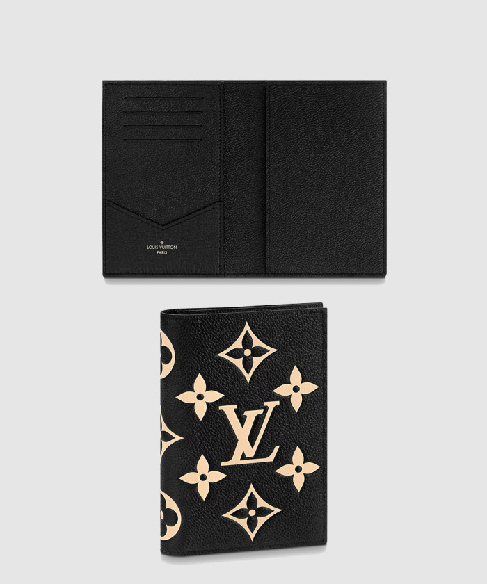 루이비통 여권 케이스 레더 모노그램 엠보싱 여권 커버 지갑 M46290