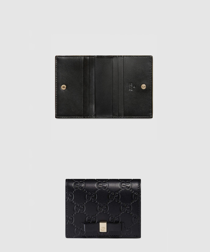구찌 시그니처 가죽 카드 지갑 406924