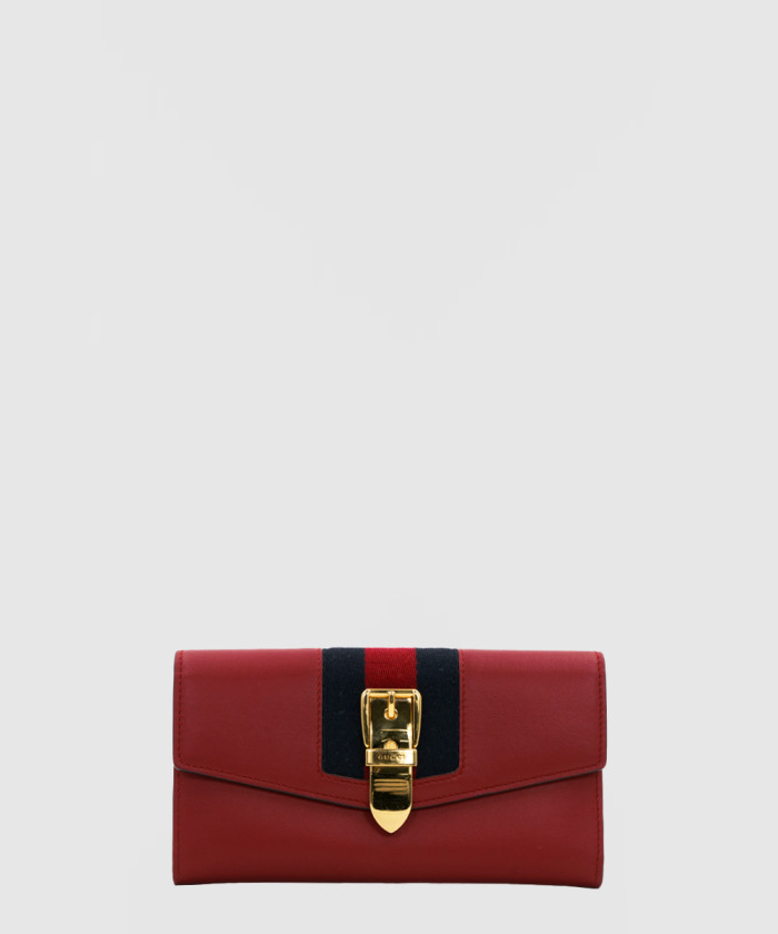 구찌 레더 실비 장지갑 476084