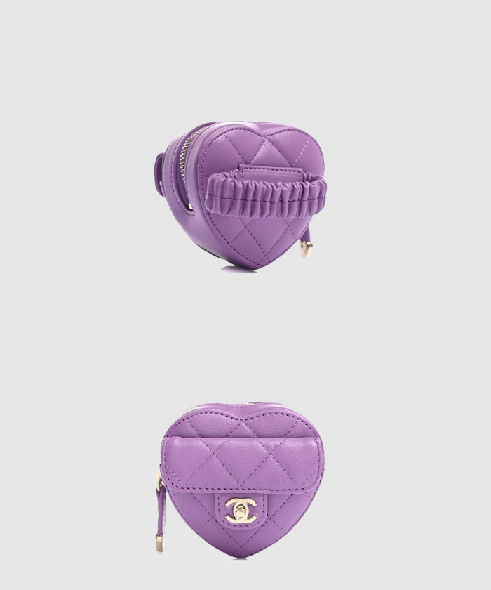 샤넬 퀼팅 하트 지퍼 동전지갑 AP2786
