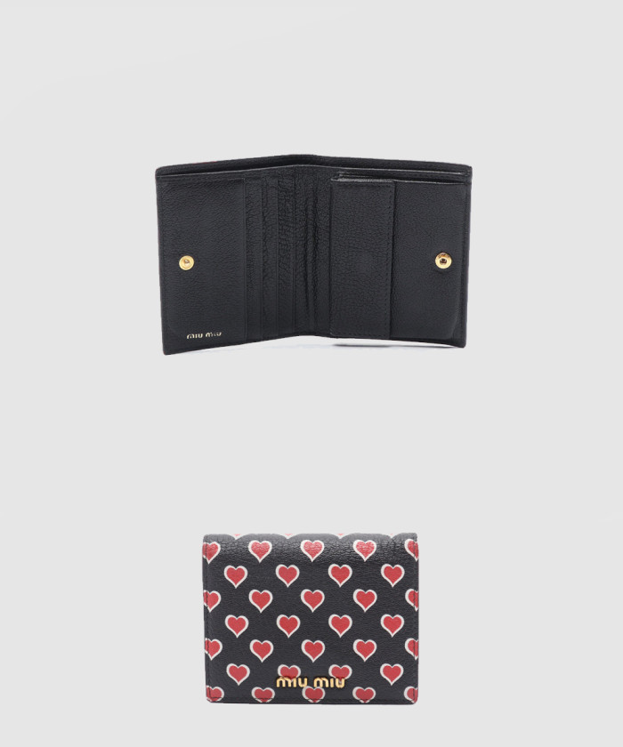 미우미우 마드라스 하트 반지갑 5MV204