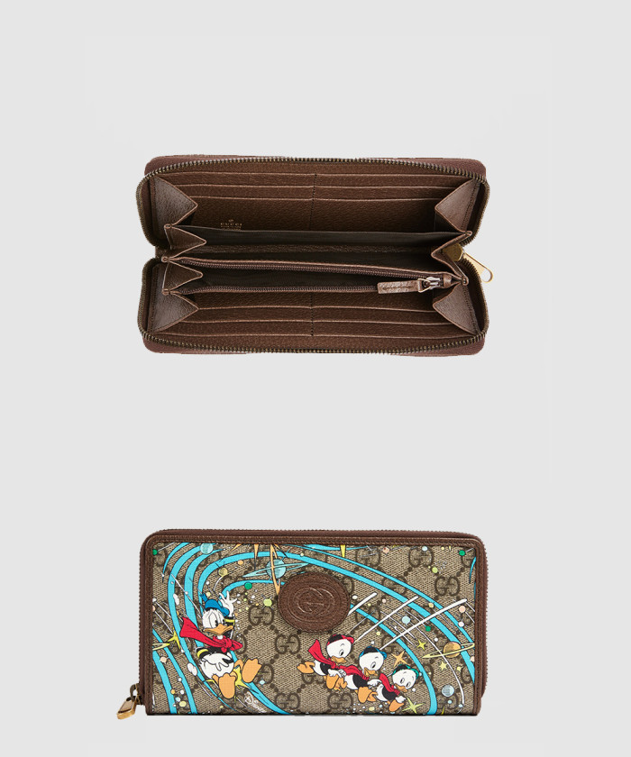 구찌 디즈니x구찌 도날드덕 프린트 지퍼형 지갑 647940